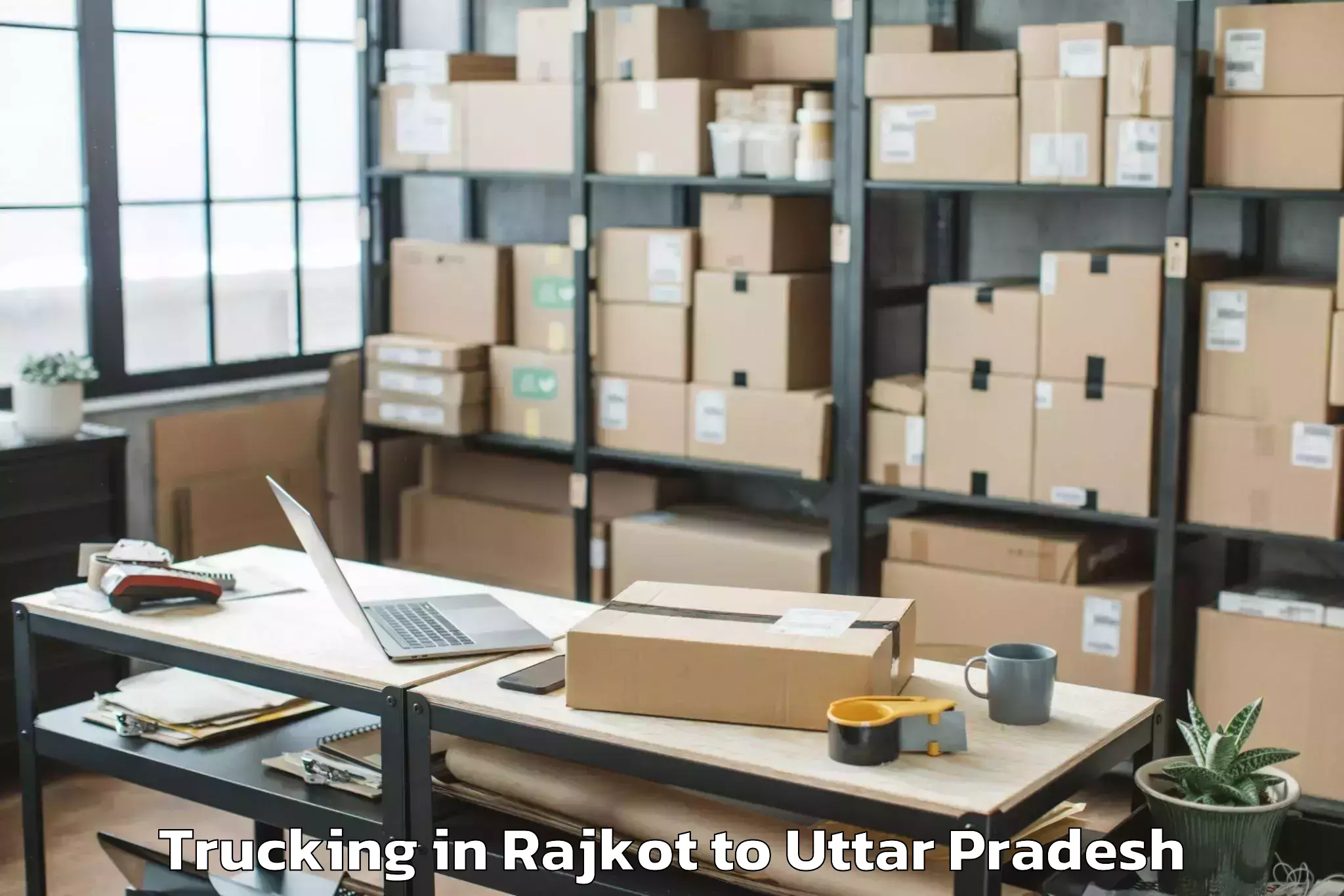 Book Rajkot to Sawayajpur Trucking Online